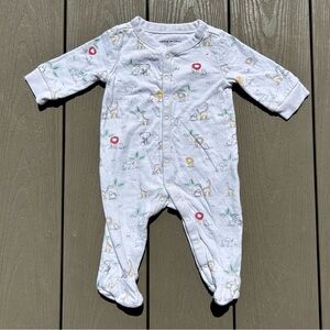 Janie and Jack White Animal Print Footie